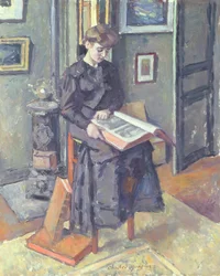 Mädchen liest ein Buch, 1906